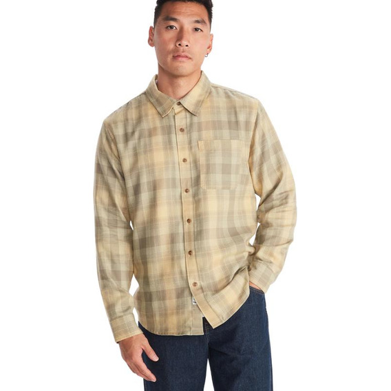 Camisa Hombre Marmot Manga Larga Fairfax Novelty Beige