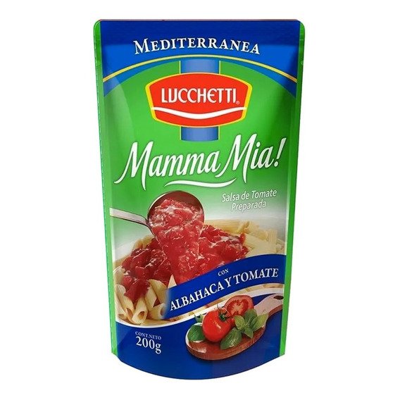 Salsa De Tomates Mediterranea Mamma Mia Lucchetti 200g