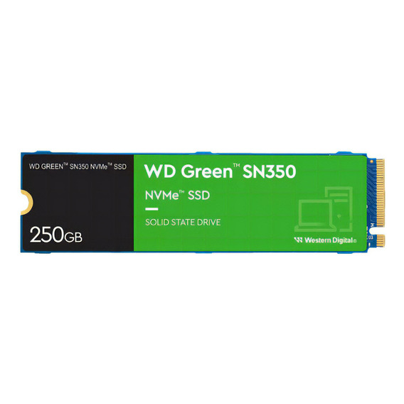 Ssd M.2 250gb Western Digital Nvme 2280 Pcie Gen3 2400mb/s Color Verde