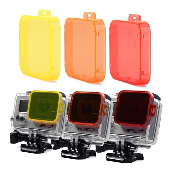 Kit 4 Filtros Lentes Buceo Para Gopro Hero 4 Hero 3+ Hero 3