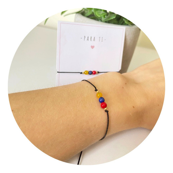 Pulsera Cuarzo Bandera De Colombia 