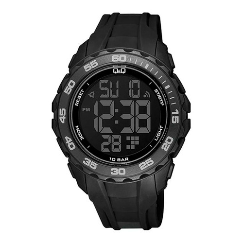 Reloj Q&q Digital Deportivo Original Pvc Sumergible - El Rey Color del fondo Negro