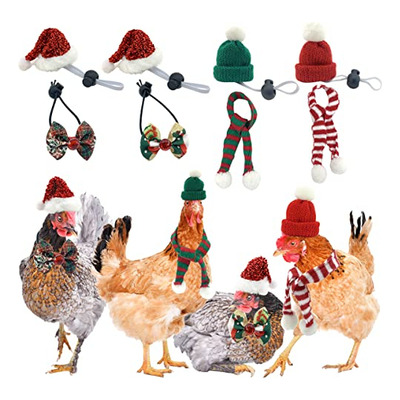 Vehomy 8 Gorros De Pollo De Navidad, Bufandas Y Corbatines P