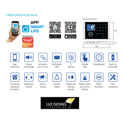 Alarma Smart Sistema Integral Wi-fi + Gsm At-set Tbcin
