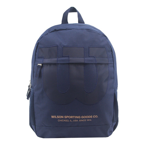 Mochila Wilson Urbana Deportes Reforzada Gym Porta Notebook Color Azul oscuro Diseño de la tela Liso