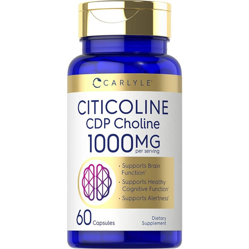 Citicolina Cdp Choline 1000 Mg 60 Cápsulas Nootropico Sabor Neutro