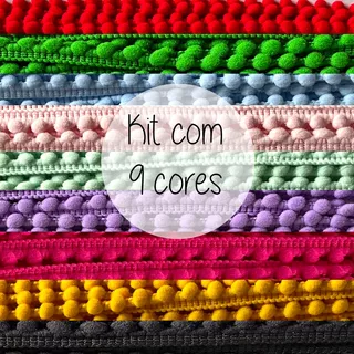 Kit Fita Pompom Grelot Colorido Lembrancinhas Personalizados