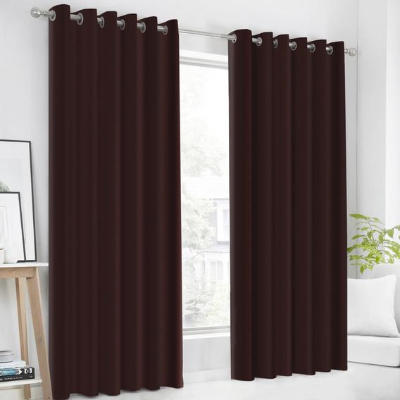 Cortinas Blackout Con Aros 2.80x2.20m Alfer Home Jgo 2 Pzas Color Chocolate