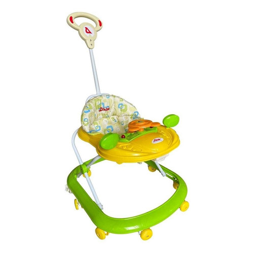 Andador D'bebé Play con sonido y barra de empuje color verde