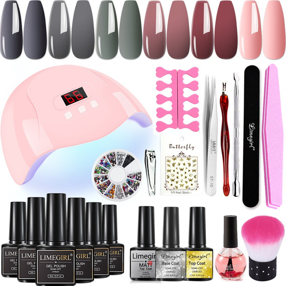 Geles Esmalte Kit Para Uñas Con Lámpara Led/uv Manicura Set