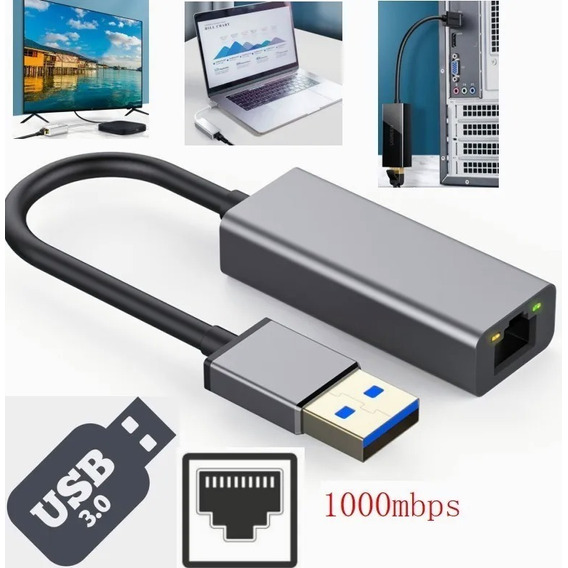 Adapter Usb 3 To Rj45 Lan Gigabit Ethernet 10/100/1000 Mbps
