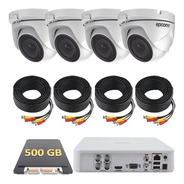 Kit Video Vigilancia 4 Camaras Domo Metal Epcom 720p 500 Gb