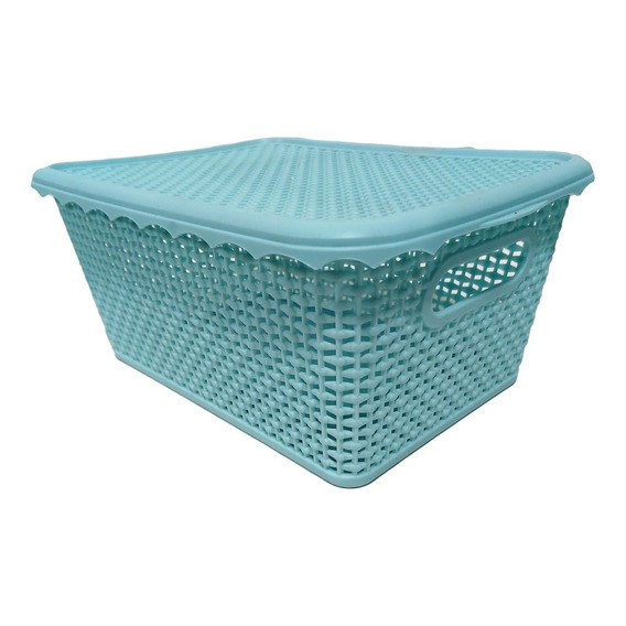 Canasto Organizador Plastic Tapa Cesto Pequeño - Sheshu Home