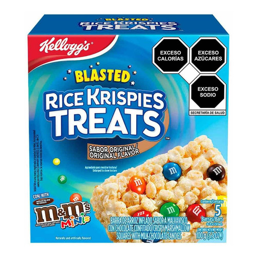 Barras Kellogg's Rice Krispies Treats M&m Sabor A Malvavisco De 100g