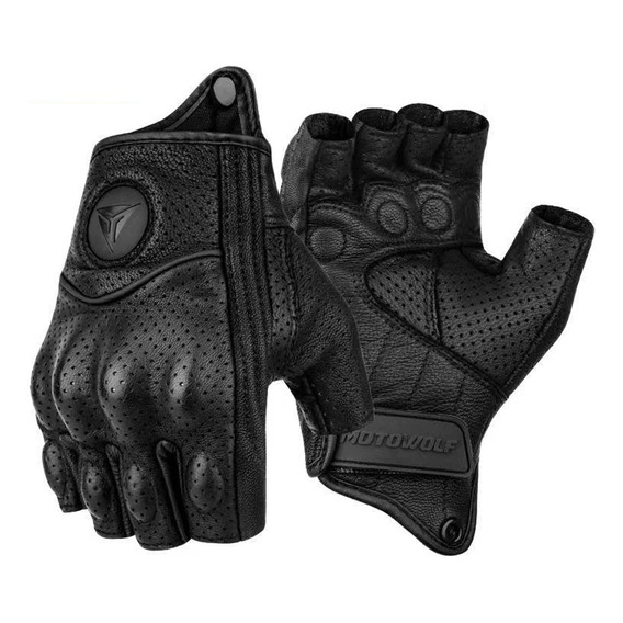 Guantes Mitones Motowolf  Cuero Natural Motociclista Moto  