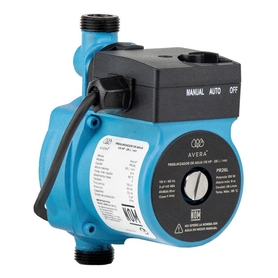 Avera Bomba Presurizadora D Agua Automático 1/6hp 26l/m Ip44