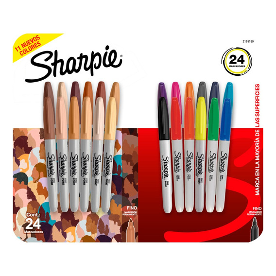 Plumones Permanentes Sharpie Punta Fina Earth Set De 24 Un