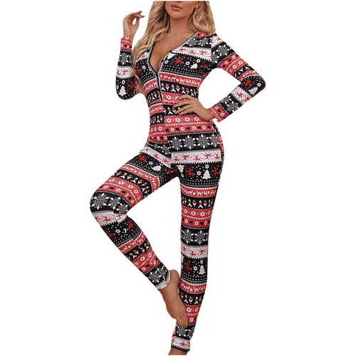 Mono De Pijama Estampado Para Mujer Navidad 2264 
