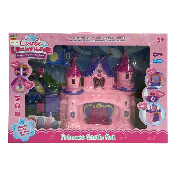 Castillo De Princesas Con Luz Y Sonido + Accesorios LG Color Rosa