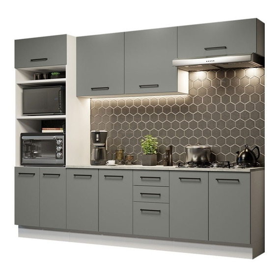 Mueble De Cocina Alacena Madesa Agata Con Tablero 270 Cm