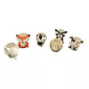 Macetas Mini Lapiceros X6 Unidades Ceramica Diseño Animales
