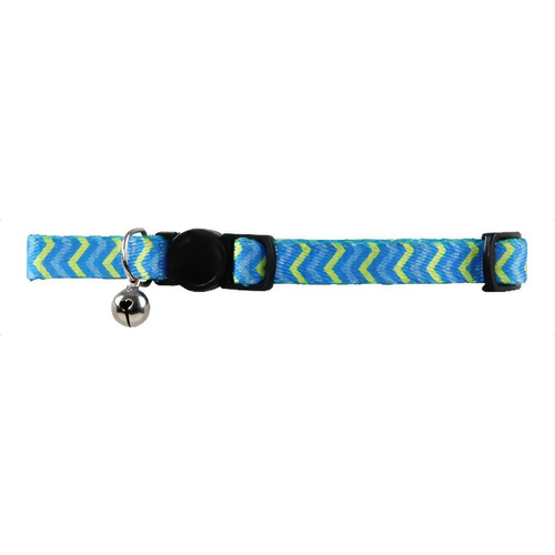 Pawise Collar Anti Ahorque Para Gato Color Azul Con Ondas Color azul ondas