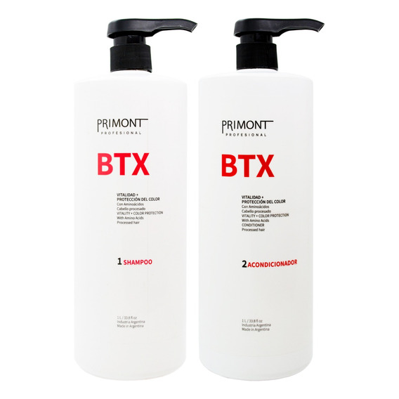 Primont Kit Btx Shampoo + Acondicionador Procesados 1lt 6c