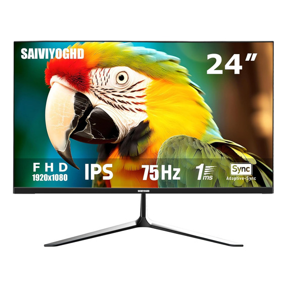 Monitor De Juegos Fhd 24 Pulgadas, 75hz Ips 1080p Saiviyogh