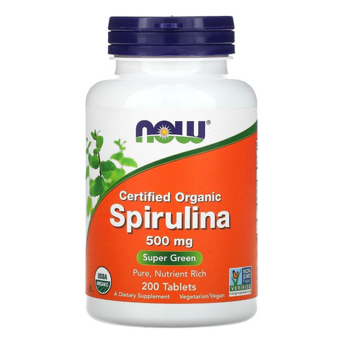 Espirulina 500 mg 200 tabletas ahora certificadas con sabor a espirulina orgánico sin sabor