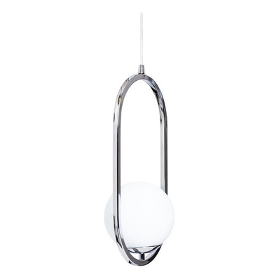 Colgante 1 Luz Marsella Oval Cromo Globo Opal Apto E27 Deco