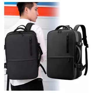 Mochila Executiva Para Viagem Expansível Entre 20-35 Litros Cor Preto