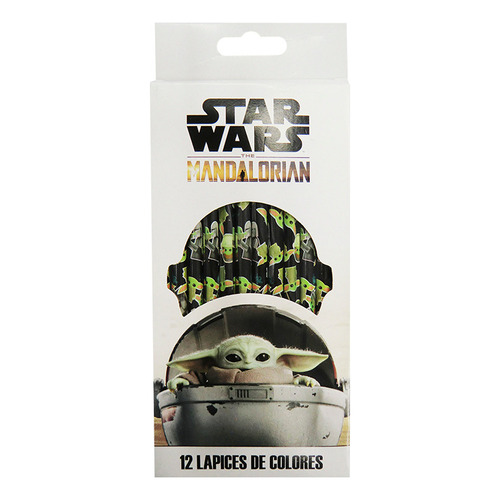 Pack X 12 Lapices Colores Baby Yoda Color Del Trazo Verde