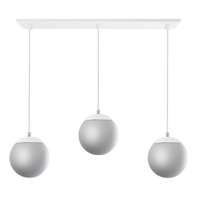 Colgante 3 Luces Globo Opal 15cm Deco Blanco Apto Led E-27