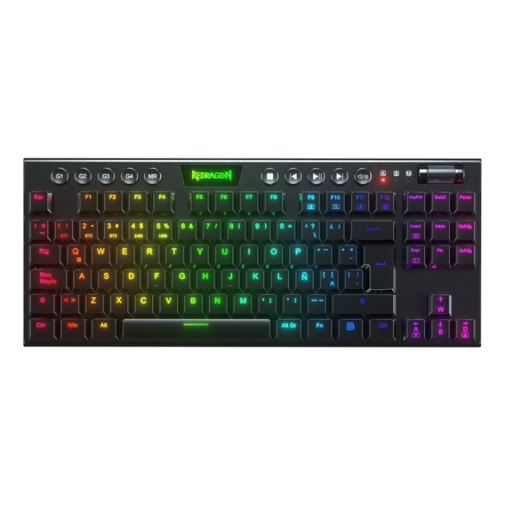 Teclado Mecánico Redragon Horus Tkl K622-rgb-sp Cableado Color del teclado Negro Idioma Español Latinoamérica