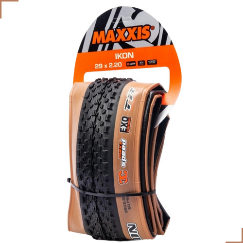 Neumático Maxxis Ikon 29x2.20 Exo/TR Tanwall Tubeles con correa marrón