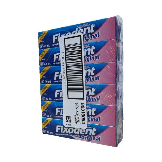 Fixodent Pasta Adhesiva 40 Ml 6 Piezas Protesis Placas