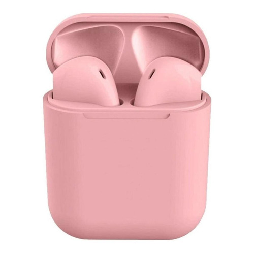 Auriculares in-ear inalámbricos i12 TWS rosa con luz LED