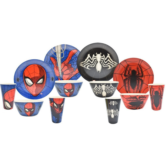 Vajilla Disney Marvel Spiderman Hombre Araña Bambú Colección