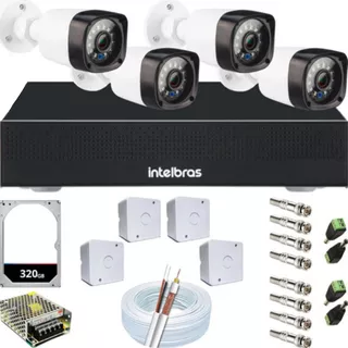 Kit 4 Câmeras Segurança Residencial Dvr 1004 Intelbras+app