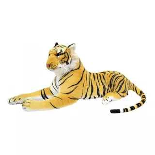 Peluche Realista Con Forma De Tigre Acostado De 70 Cm