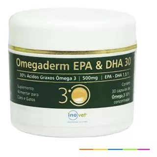 Omegaderm 30% Epa E Dha 500mg Cães E Gatos 30 Comp. Inovet