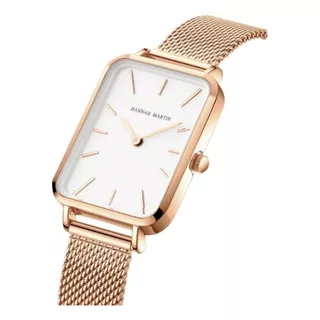 Reloj Dama Malla Tejida Moderno Elegante Oro Caja Calidad Hm