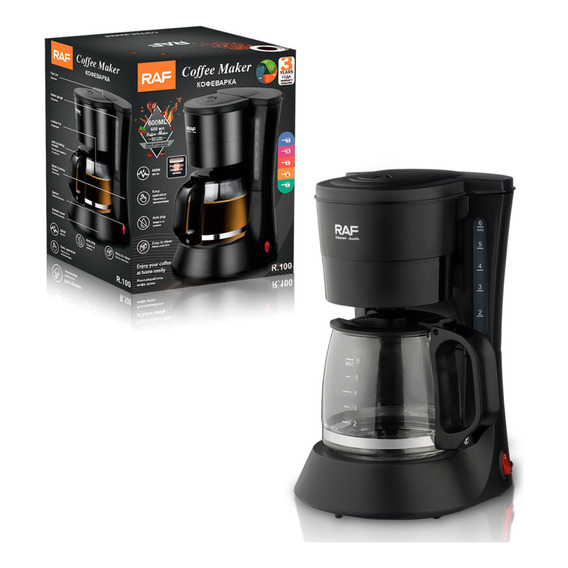 Cafetera Semi Automática Color Negro Con Jarra Anti Goteo 600 Ml Y Filtro Desmontable - 600w - 240 V - R.100