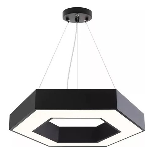 Lámpara Led Colgante Hexágono Abierta 36w Luz Fría