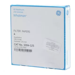 Papel Filtro No. 4 De 12.5 Cm C/100 Whatman