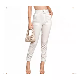 Calça Alfaiataria Com Punho Elegante Feminino P Ao Gg Top