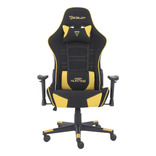 Silla Gamer De Tela 2d Ocelot Gaming Ost Hasta 150kg C/cojin Color Amarillo