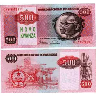 Billete De Angola 500 Novo Kwanza Valor Catalogo 65 Dolares