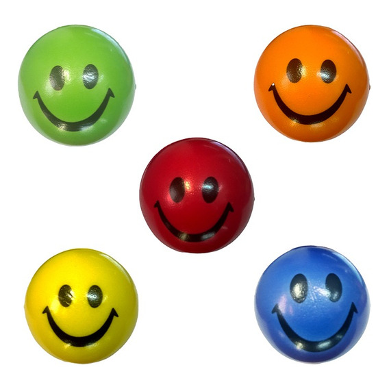 Set 12 Pelotas Carita Smile Antiestres 6cm - Colores