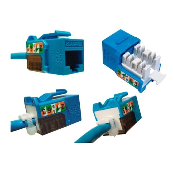 Jack Rj45 Keystone Cat 6a 10 Gb Certificado Sin Blindar X 4